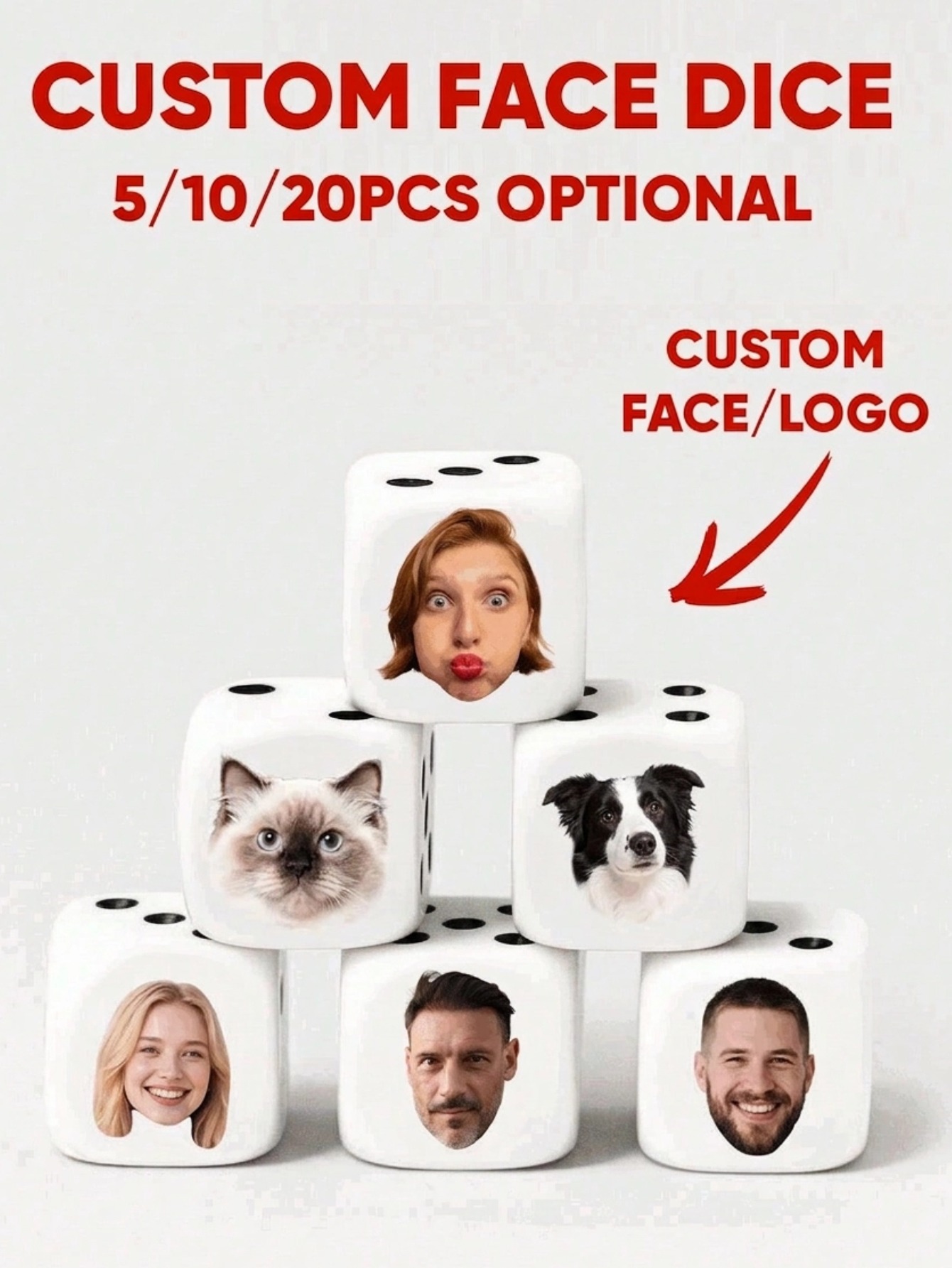 Dadi Personalizzati con Volti, - Party Games For Christmas recensione e prezzo